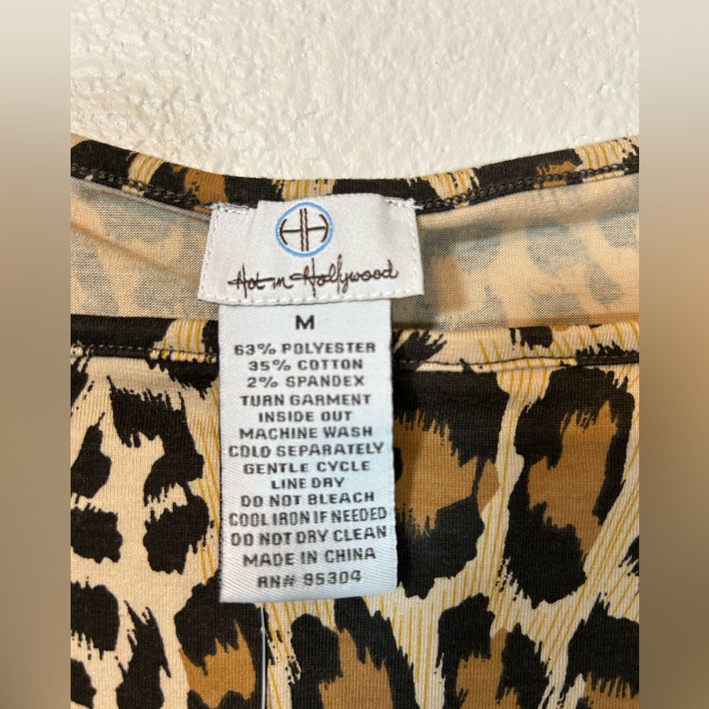 Hot In Hollywood Leopard Print Tank Size Medium NWT - Picture 3 of 5